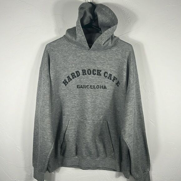 🔥 Vintage HARD ROCK CAFE BARCELONA Hoodie on Hard Rock Tag - Sz XL - EXCELLENT - Picture 1 of 8